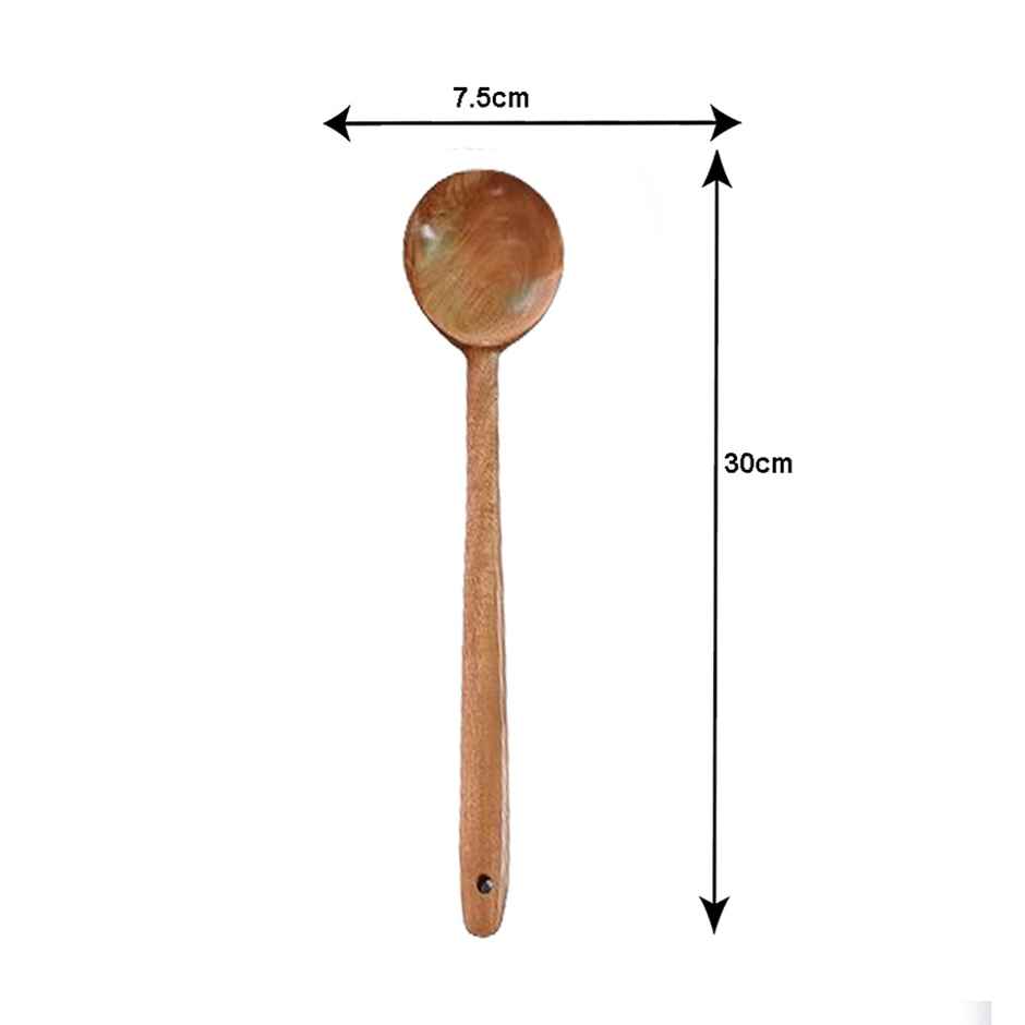 Petals Wooden Ladle Spatula Oval Ladle Serving Cooking Spoon | 30cm-12 Inch Length