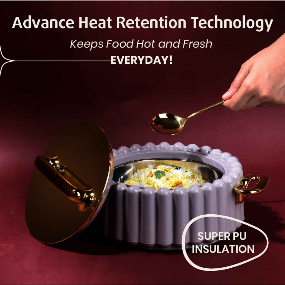 Selvel Volvo Insulated Casserole | (1700ml, 1200ml, 600ml) | Keeps Food Hot | Lid Grey