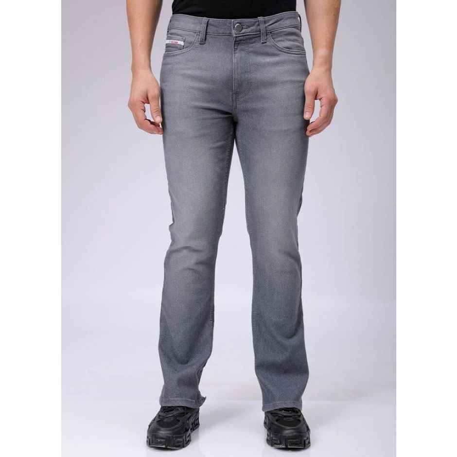 The Indian Garage Co Men's Slim Fit Solid Casual Regular Jeans | Grey | 36