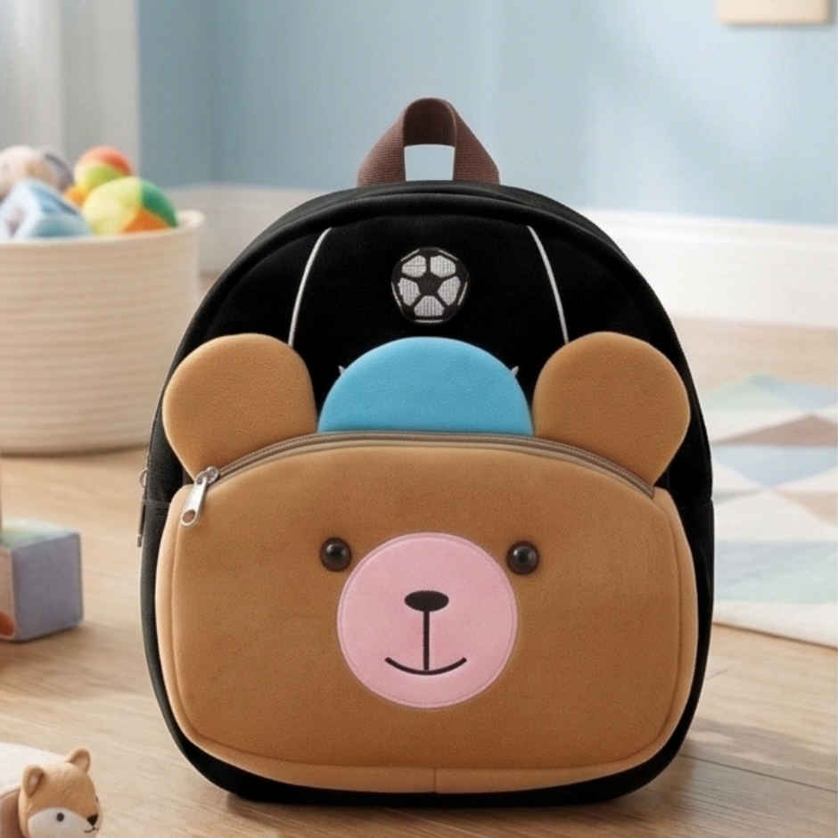 Kidara Football Bear Kids Plush Backpack | Brown