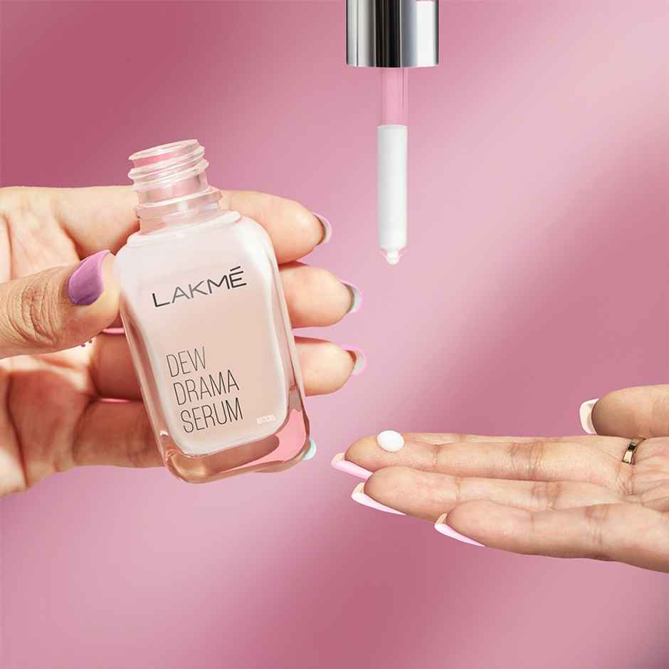 Lakme Dew Drama Serum 6% Vitamin E & Pro-Ceramide For Skin Barrier & Dewy Radiance