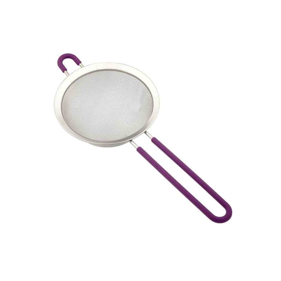 Petals SS Juice Soup Rice Vegetable Strainer Drainer with Silicone Handle | 16 Cm - 6.5 inch