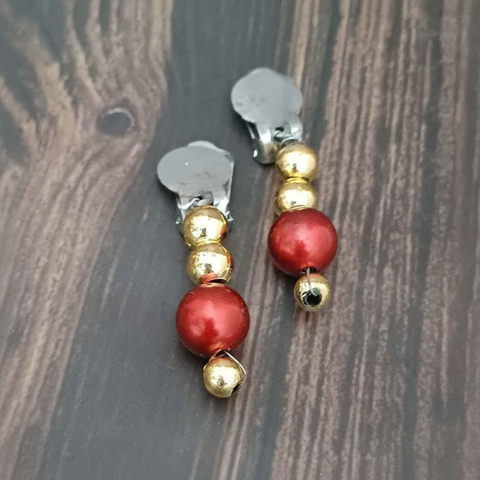 Kids Earring Clip With Moti Work | 4.5 x 0.5 cm