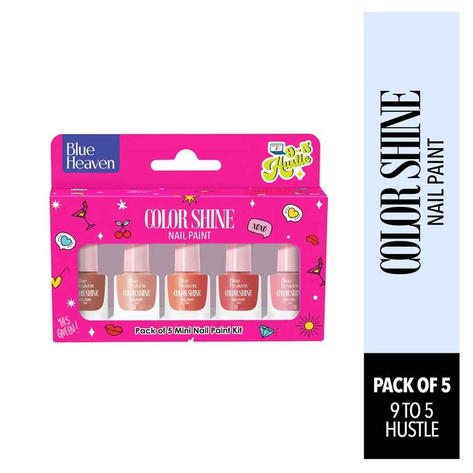 Blue Heaven Color Shine Nail Polish Kit - 9 To 5 Hustle | Office-Friendly Everyday Shades