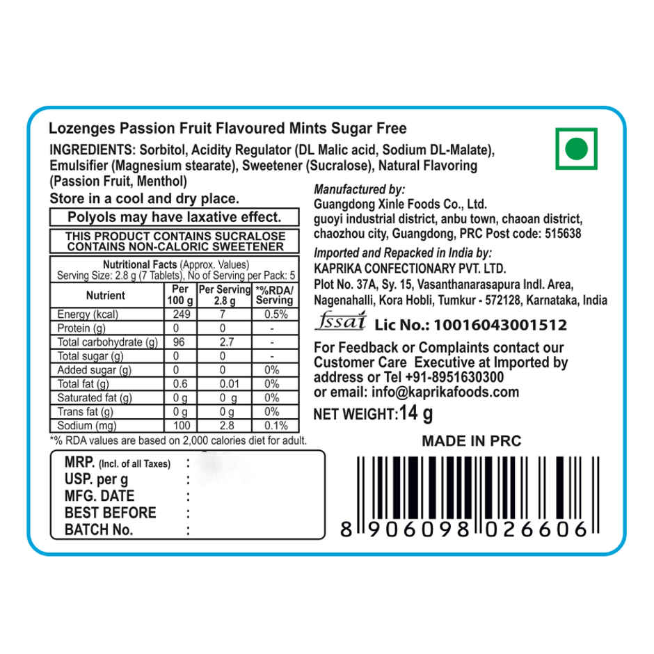 Americano Sugar Free Mint - Passion Fruit