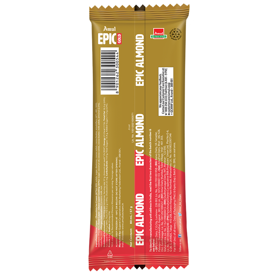 Amul Gold Epic Almond Ice Cream Stick