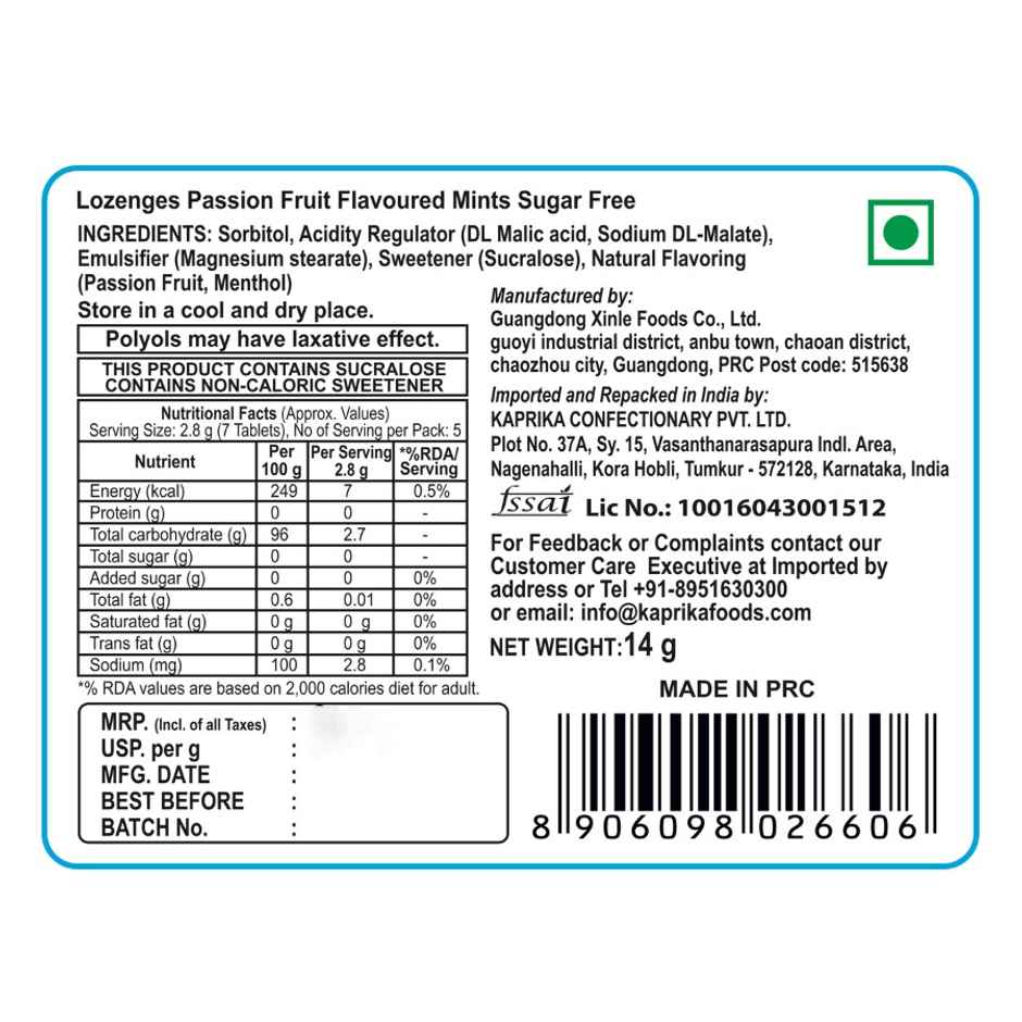 Americano Sugar Free Mint - Passion Fruit