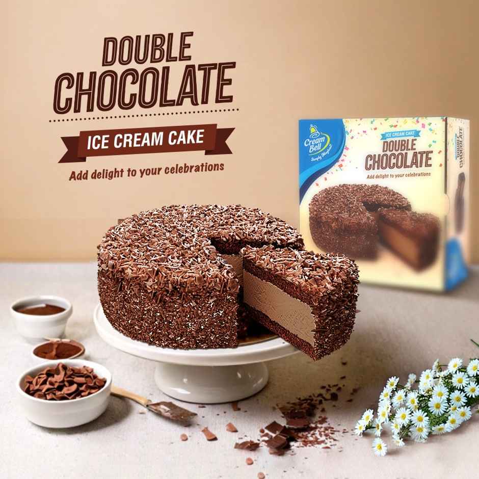 Cream Bell Double Chocolate Ice Cream Cake | Soft & Creamy