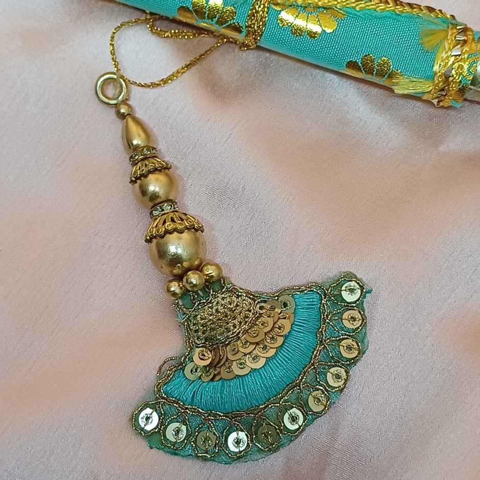 Gullak Tassel Sequin Lumba Rakhi - Shiny and Elegant