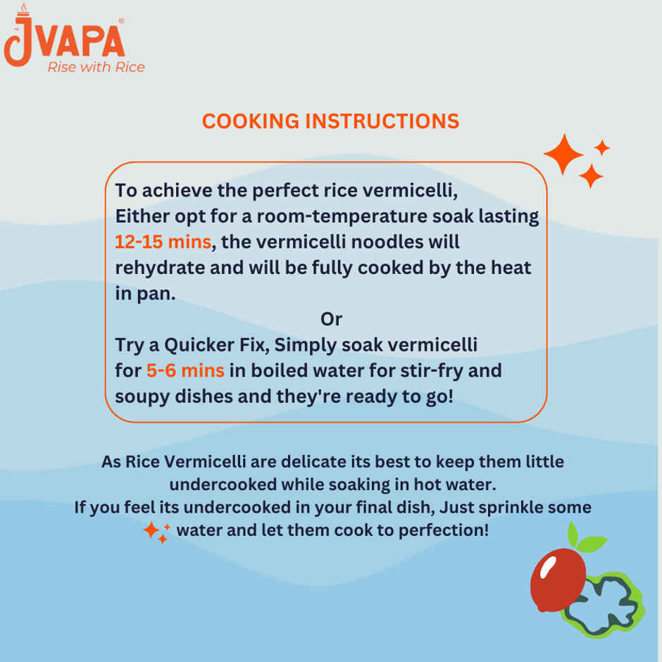 Jvapa Rice Vermicelli | Rice | Naturally Gluten-Free | Non Bleached | No Maida