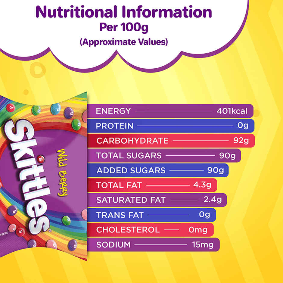 Skittles Wildberry Bite-Size Fruit Flavoured Candy Pouch