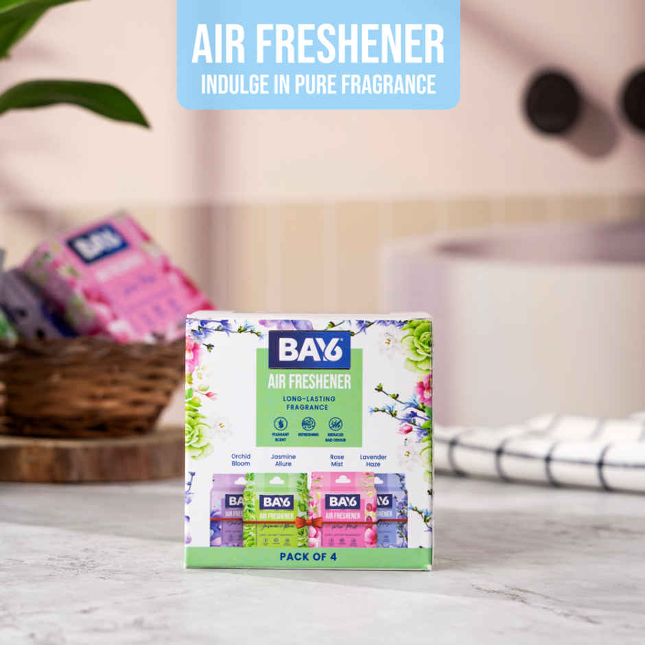 BAY6 Bathroom Air Freshener Blocks (Pack Of 4)- Orchid, Jasmine, Rose, Lavender - Long Lasting Fragrance