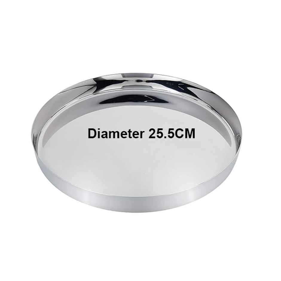 Petals Premium Stainless Steel Thali Kumcha Dinner Plate | 2.5 cm-10 Inch