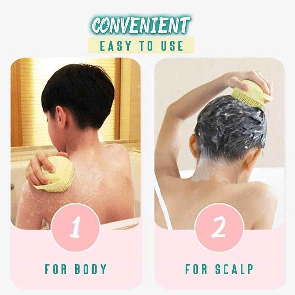 Bronson Professional Silicone Shower Scrubber Exfoliating Bath Brush With Soap Dispenser | Mix Color