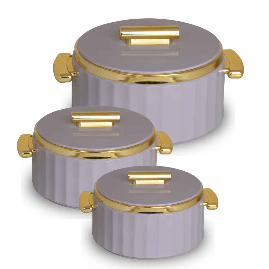 Selvel Camry Insulated Casserole | (1700ml, 1200ml, 600ml) | Keeps Food Hot |Lid Grey