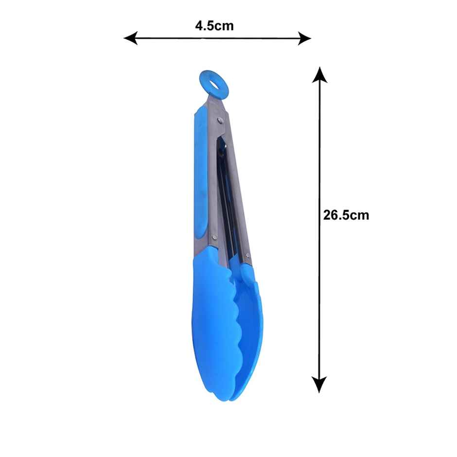 Petals Steel and Silicone Food Tong for Kitchen | Press and Lock Assist Enabled