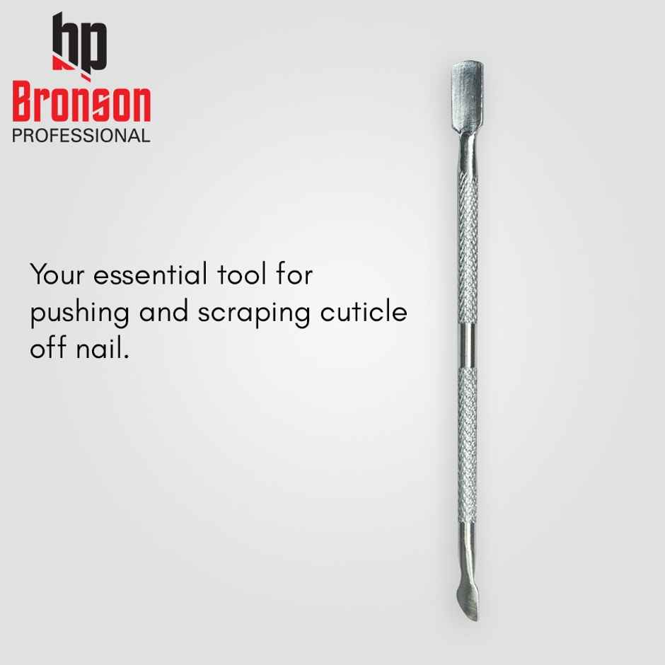 Bronson Professional Nail Pusher And Cuticle Remover Tool | Silver
