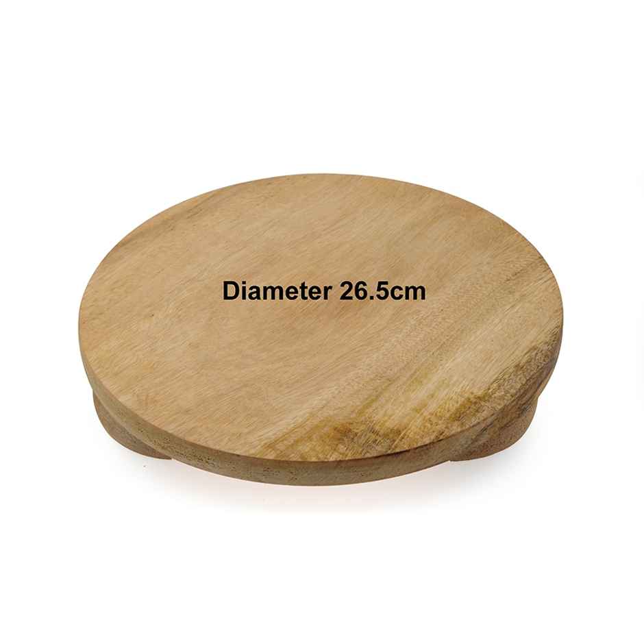 Petals Wooden Chakla Chapati Maker Polpat Cutting Board | 26 Cm/10 Inch