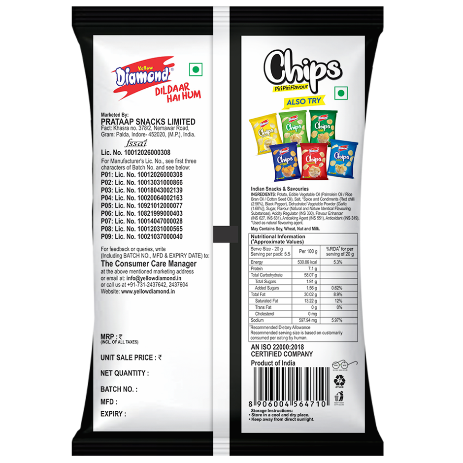 Yellow Diamond Piri Piri Chips