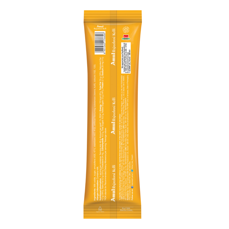 Amul Rajasthani Kulfi Icecream Stick