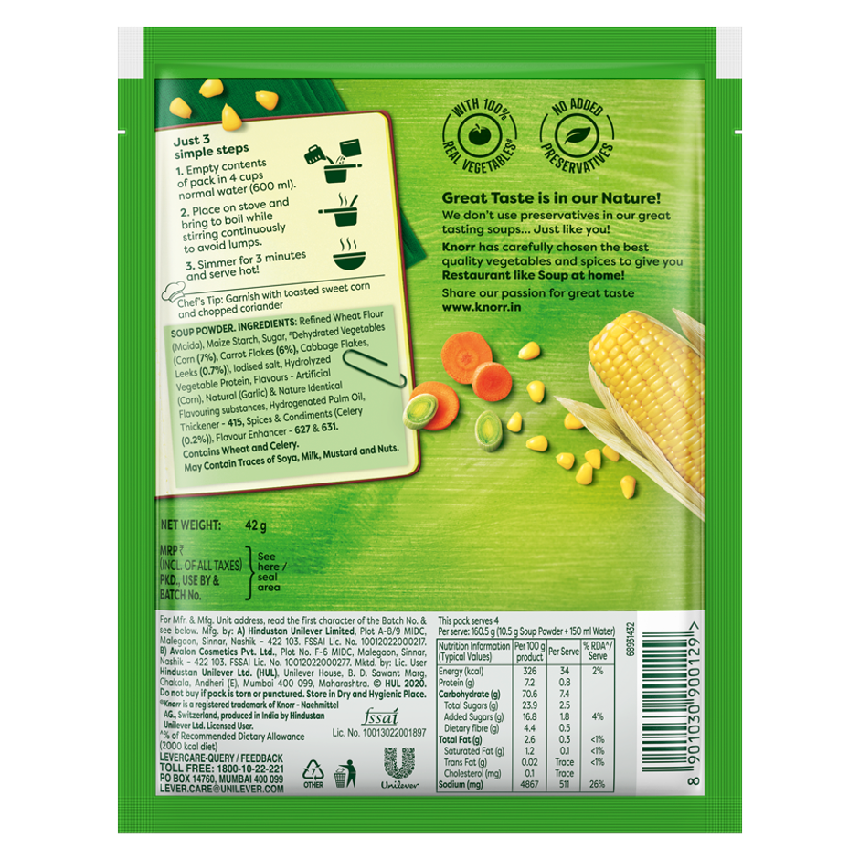 Knorr Classic Vegetable Soup - Sweet Corn