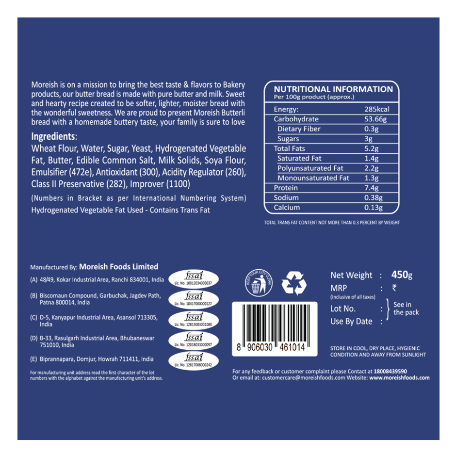 Moreish Sandwich Butter Bread