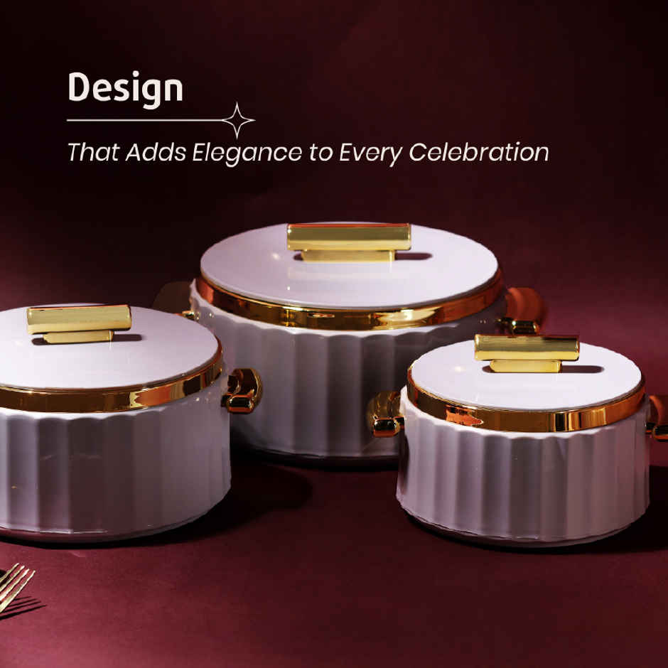 Selvel Camry Insulated Casserole | (1700ml, 1200ml, 600ml) | Keeps Food Hot |Lid Grey