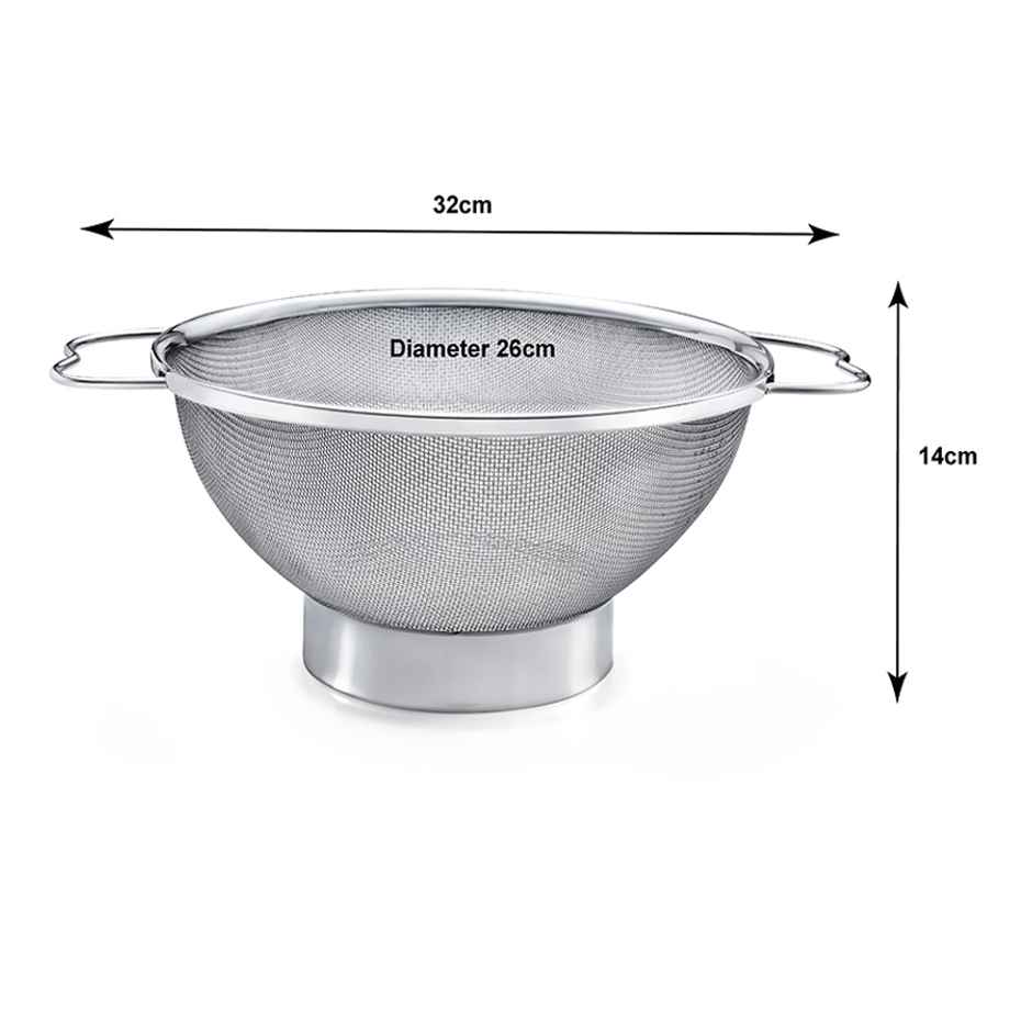 Petals Ss Fruit Basket-colander-rice Vegetable Strainer Drainer | 25 cm-10 Inch