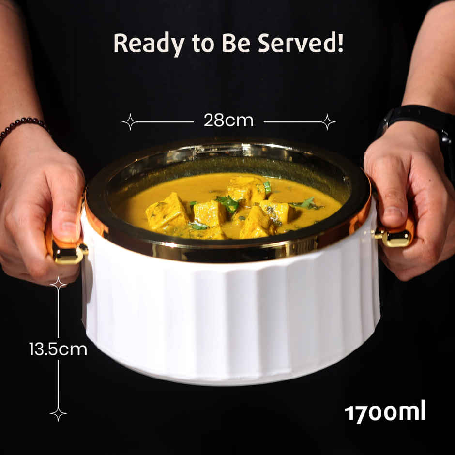 Selvel Camry Insulated Casserole | (1700ml)| Keeps Food Hot | White