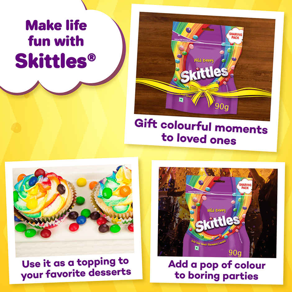 Skittles Wildberry Bite-Size Fruit Flavoured Candy Pouch