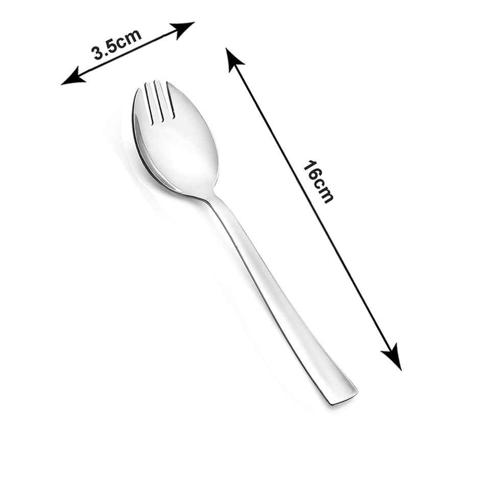 Petals 6Pcs Stainless Steel 16 Cm Master Baby Spork Salad Pasta Spoon | Spoon cum Fork