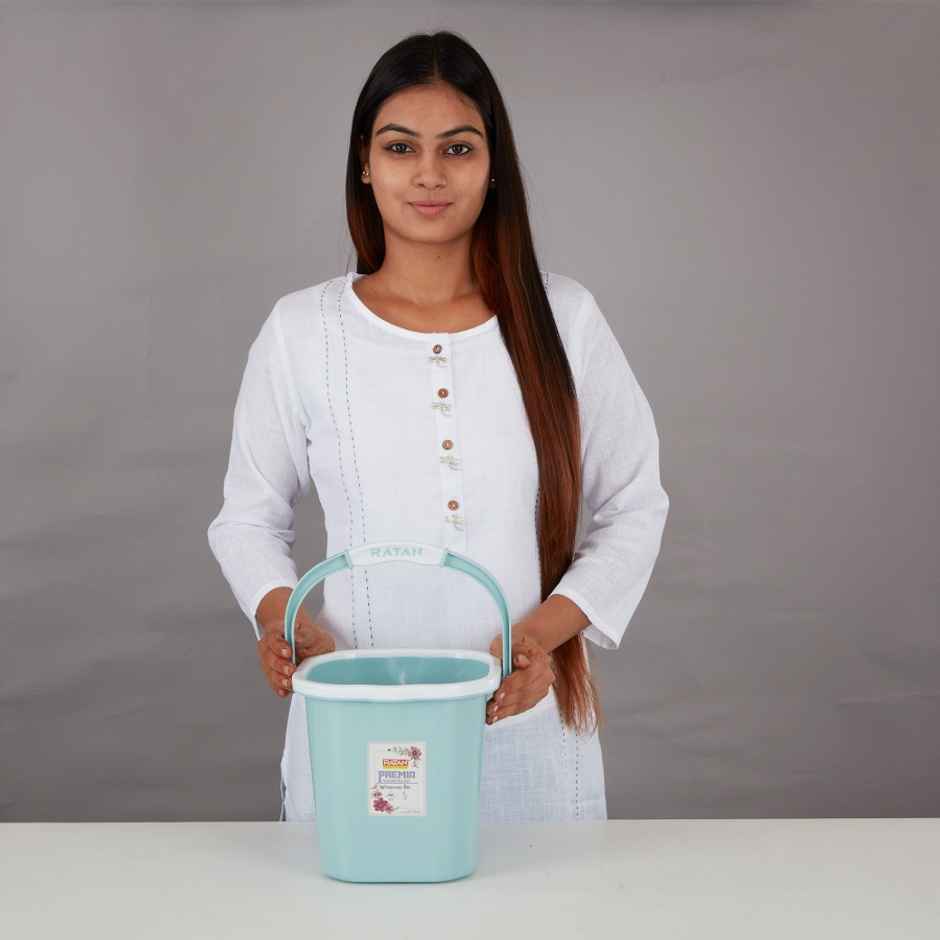 Ratan Plasticware Premia Bucket (5L X 1) - Mint|Light Weight And Easy To Carry