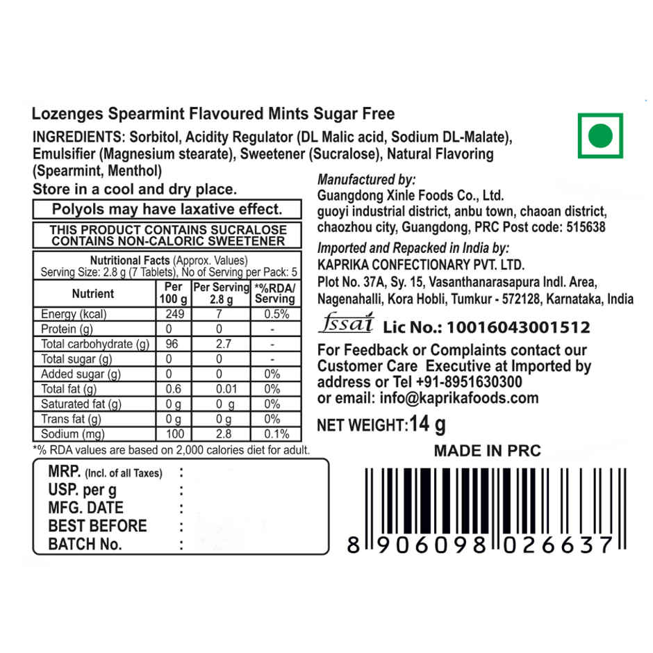 Americano Sugar Free Mint - Spearmint