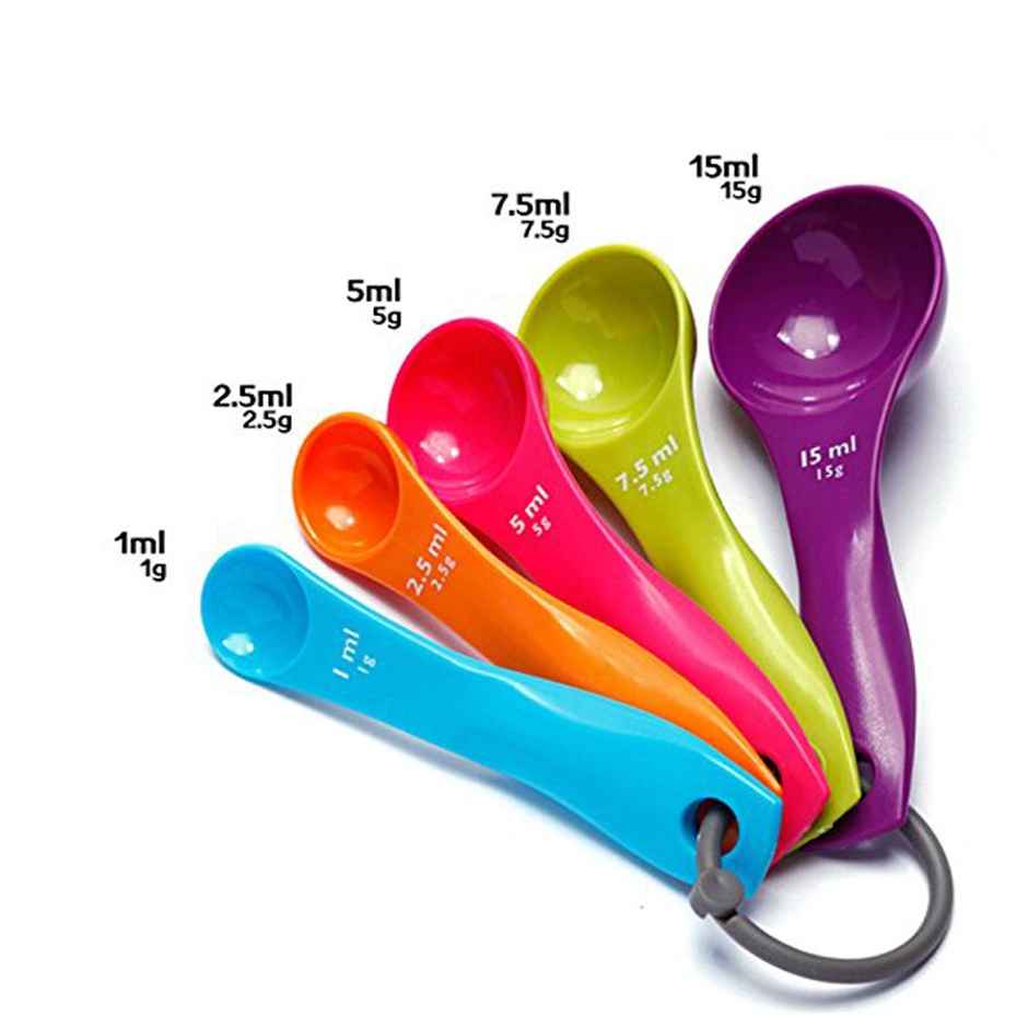 Petals Plastic Baking Cooking Measuring Spoon Set of 5
