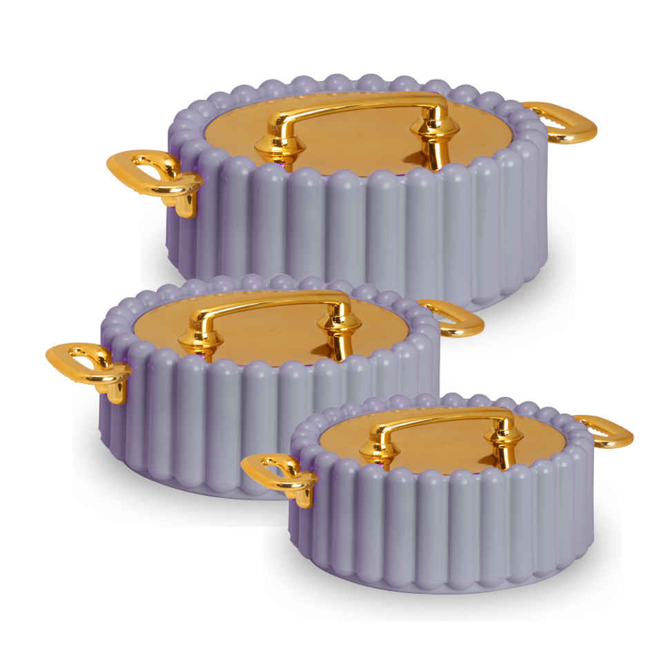 Selvel Volvo Insulated Casserole | (1700ml, 1200ml, 600ml) | Keeps Food Hot | Lid Grey