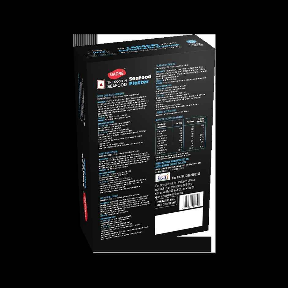 Gadre Seafood Platter | No Added Preservatives | Frozen Seafood Snacks | Ready to Fry Non Veg Snack