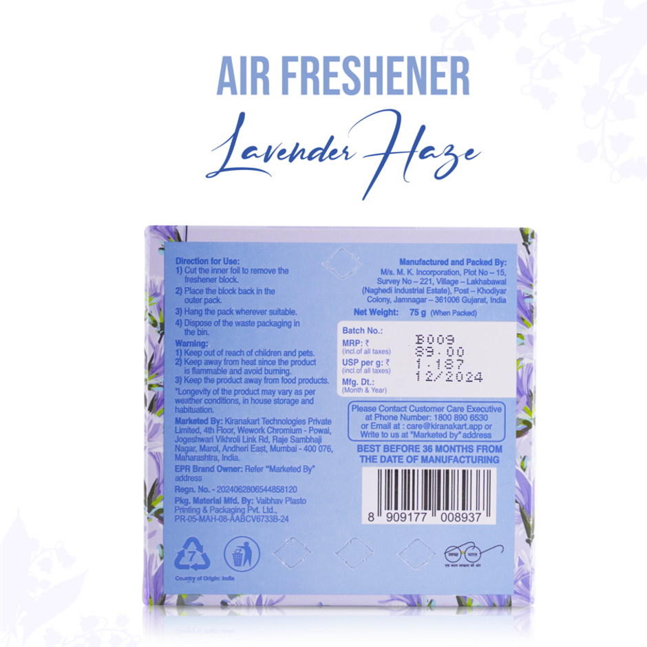 BAY6 Bathroom Air Freshener Blocks - Lavender - Long Lasting Fragrance