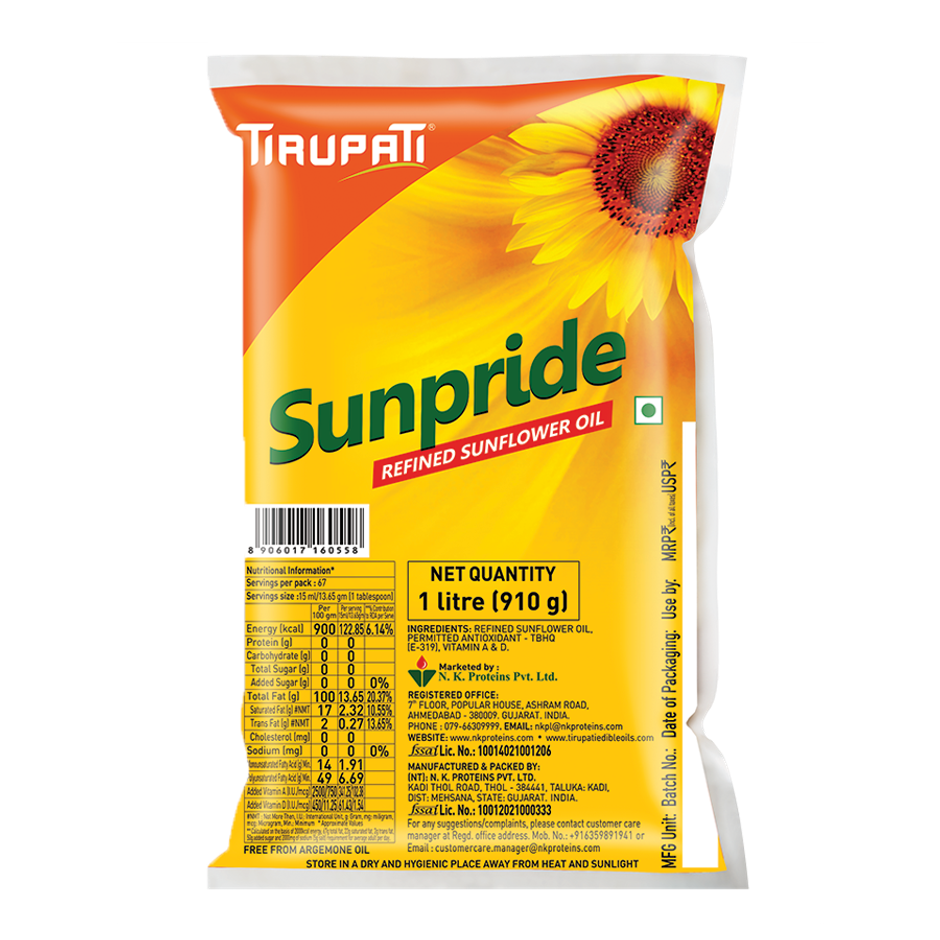Tirupati Sunflower Oil | Pouch
