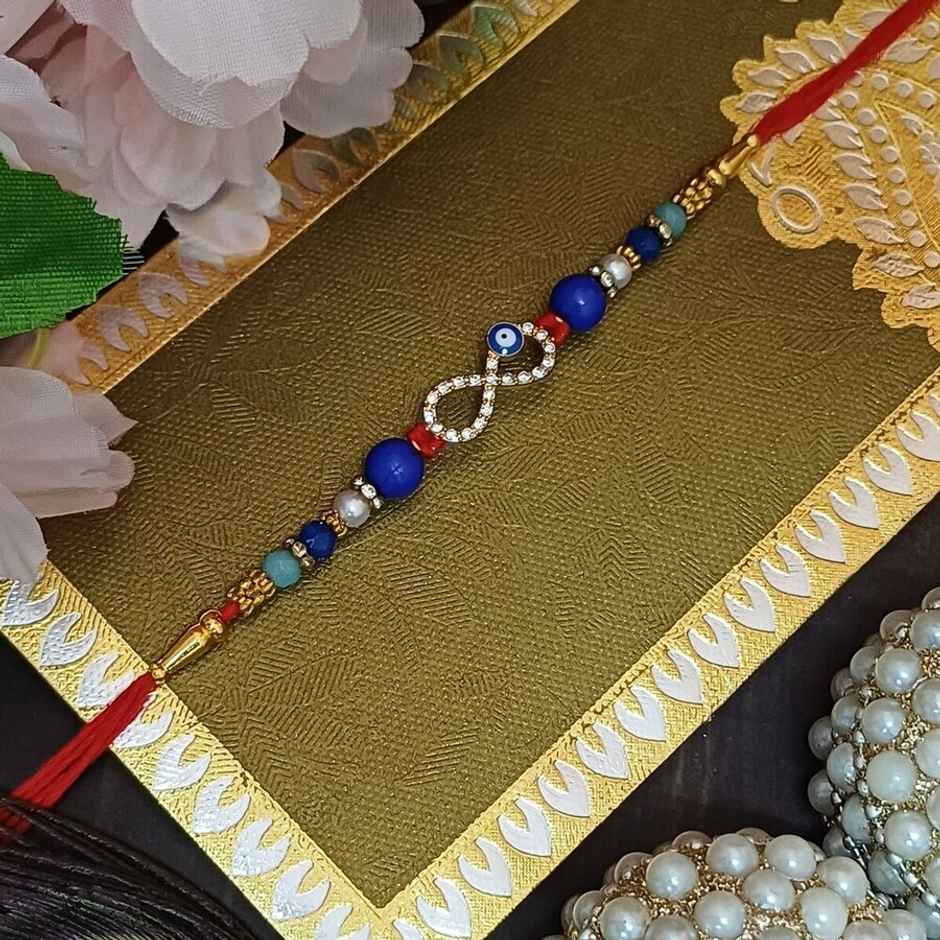 Gullak Diamond Infinity Metal Rakhi
