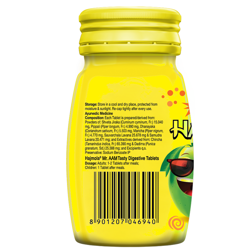Dabur Hajmola Tasty Digestive Tablets (Mr Aam Flavour) - 120 Tabs ,Healthy, Tasty & Chatpata