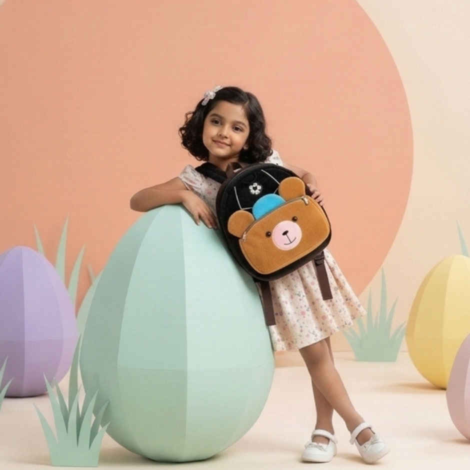 Kidara Football Bear Kids Plush Backpack | Brown