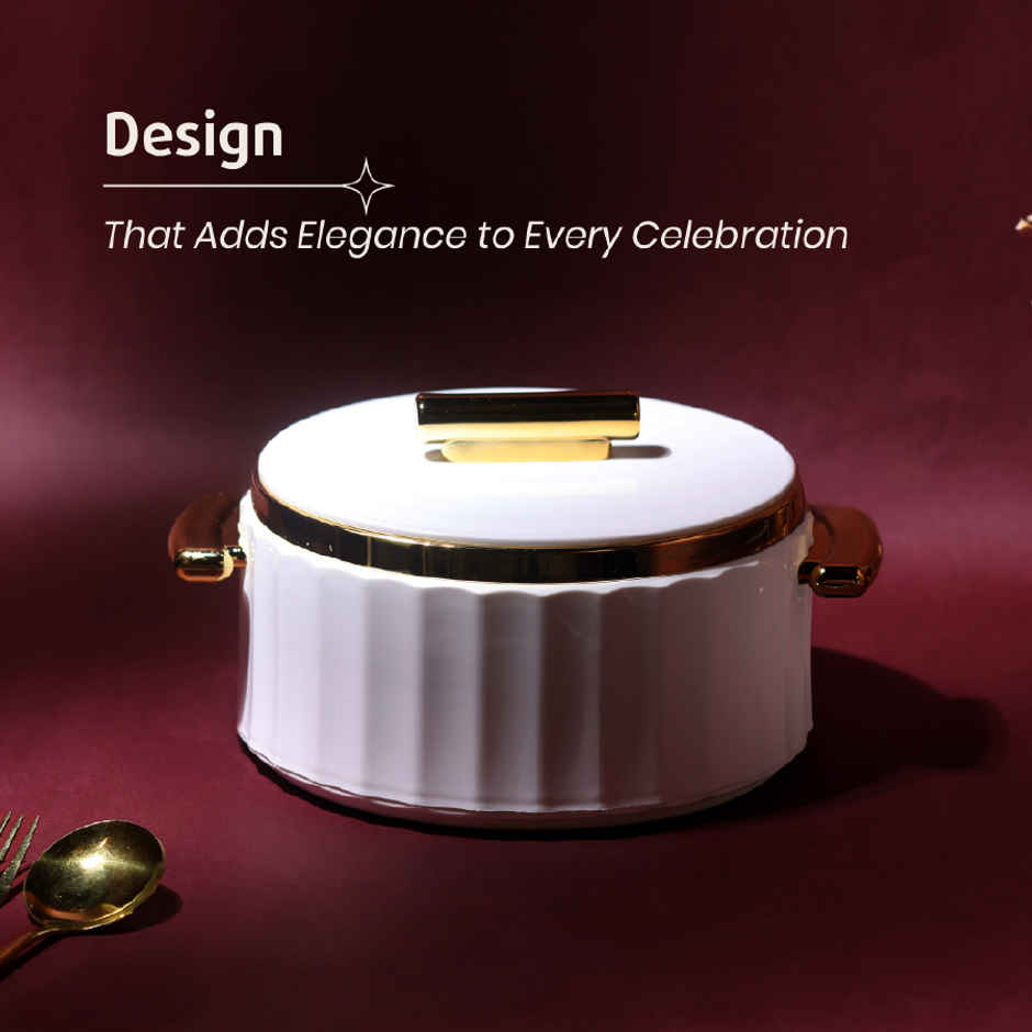 Selvel Camry Insulated Casserole | (1700ml)| Keeps Food Hot | White