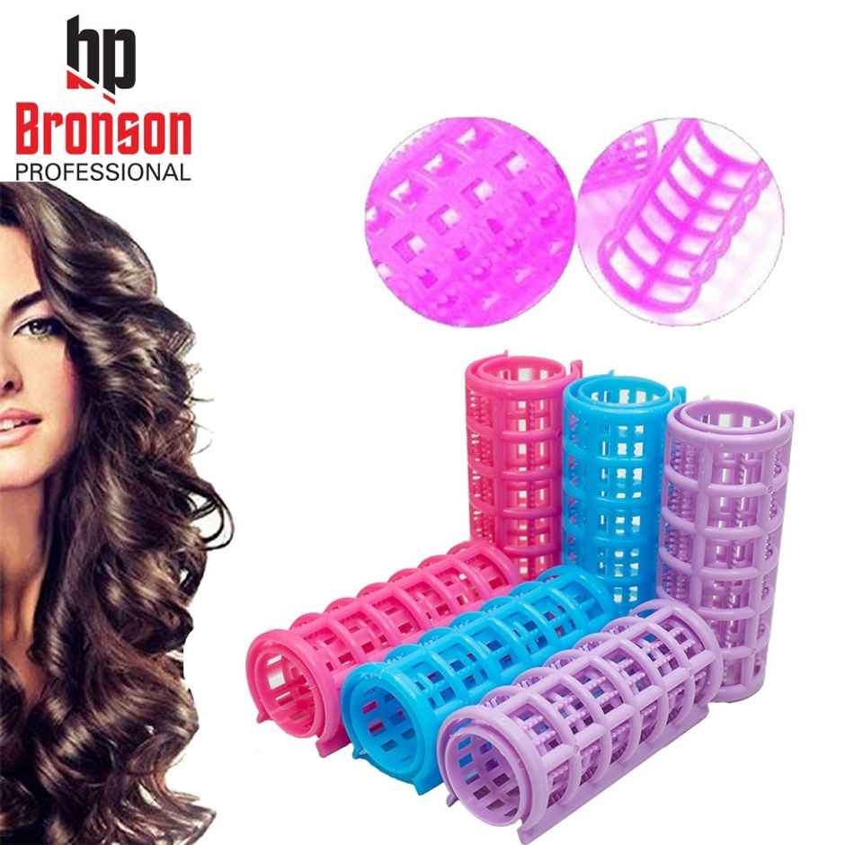 Bronson Professional Roller Curlers Clips For Women | 25mm | Multicolor