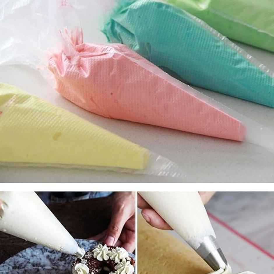 Petals Cake Decorating Set - 12 Inch Icing Piping Reusable Silicone Bag with 6 Steel Nozzles