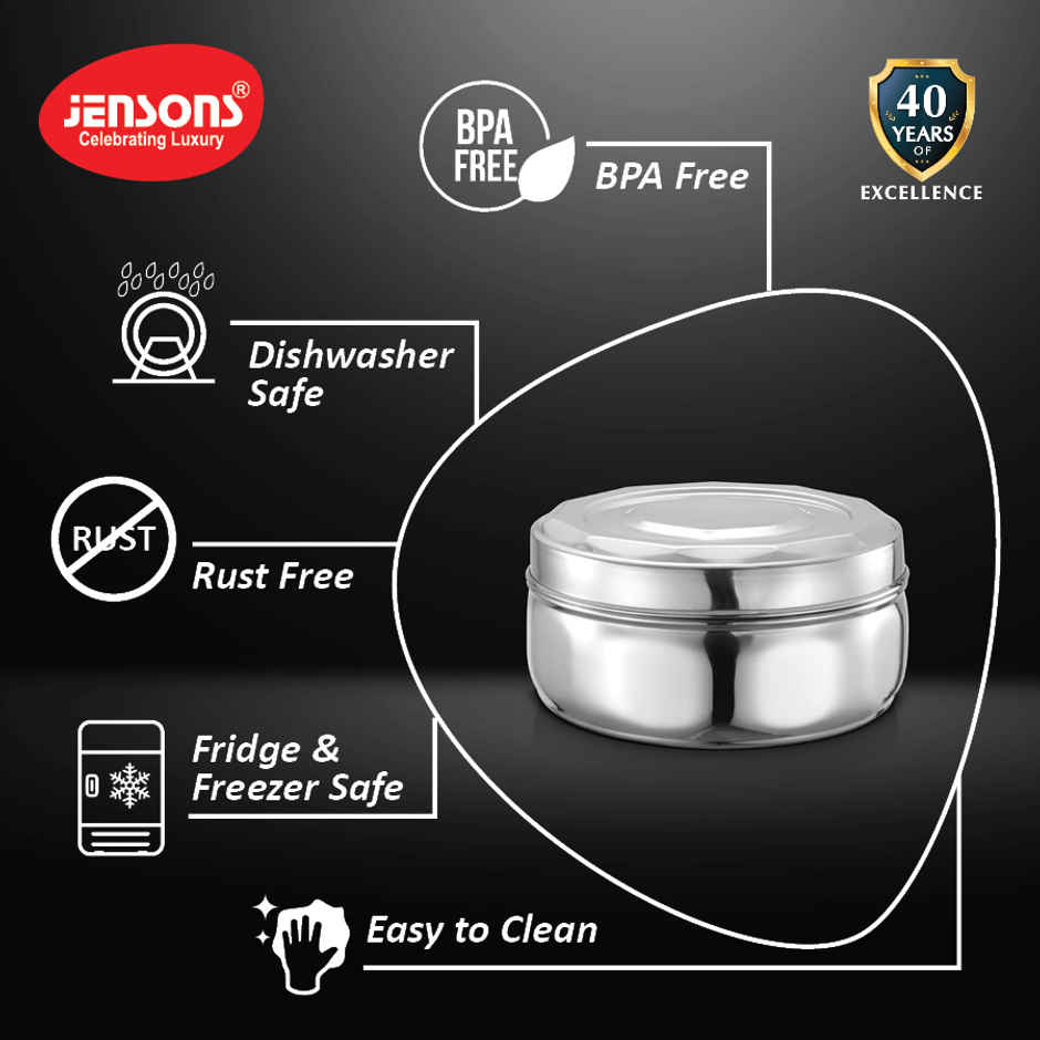 Jensons Ss 3 Pcs Diamond Storage With Steel Lid