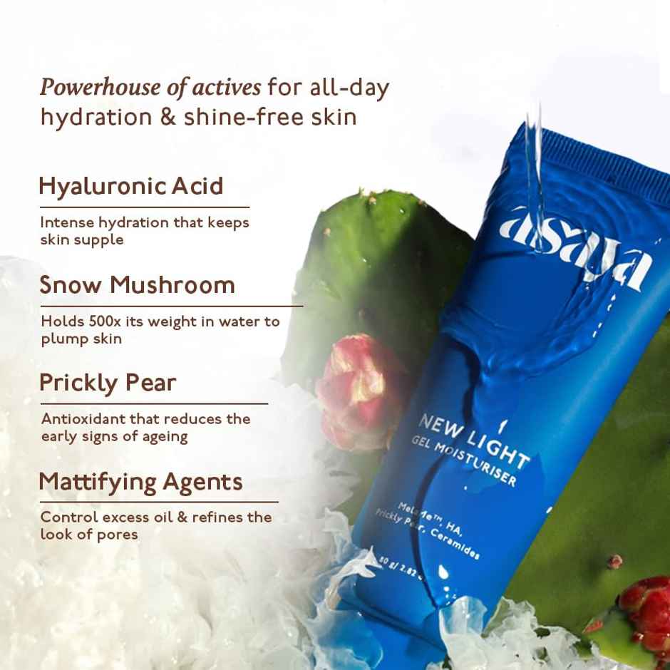 Asaya New Light Gel Face Moisturiser for Oily Skin|Visibly Fade Dark Spots | Reduces Dark Spots in 14 Days