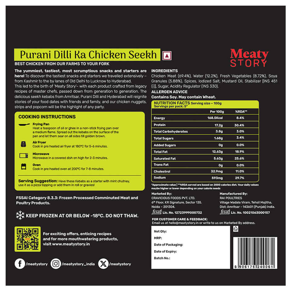 Meaty Story Purani Dilli Ka Chicken Seekh Kebab