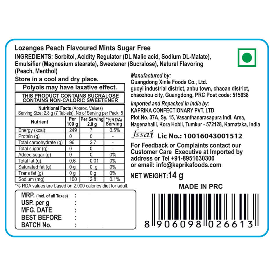 Americano Sugar Free Mint - Peach