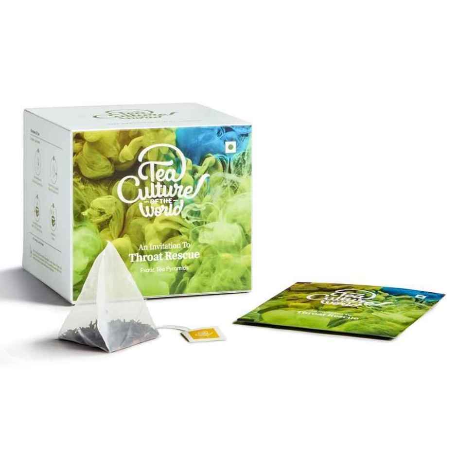 Tea Culture of The World Throat Rescue Green Tea Bags