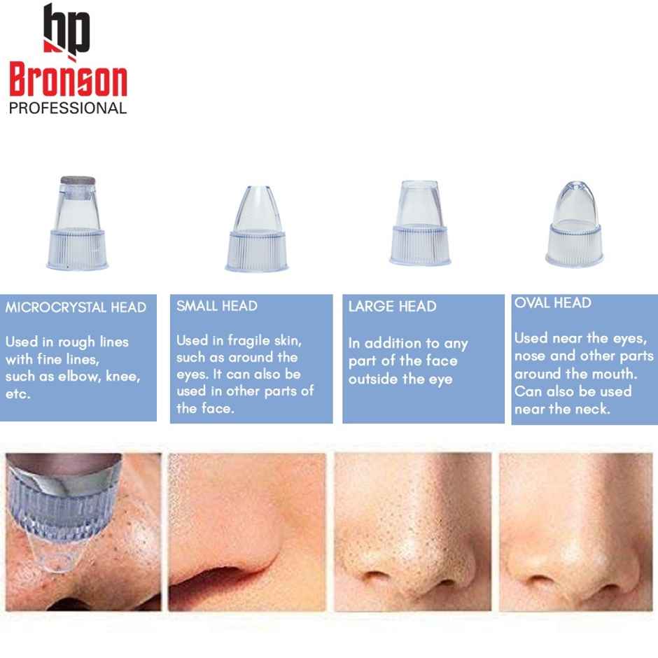 Bronson Professional Pore Cleanser Blackhead Derma Suction Remover Battery Operated With Nozzles